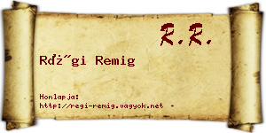 Régi Remig névjegykártya